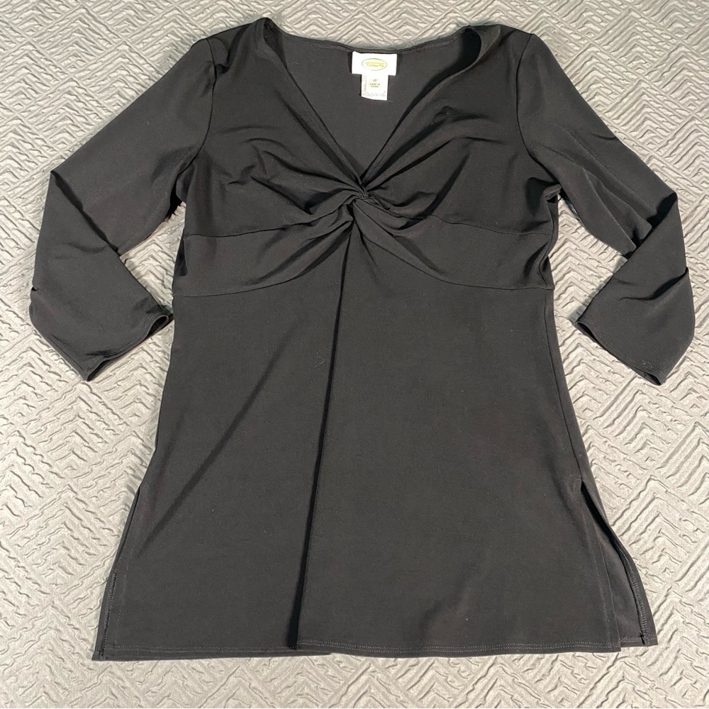 Talbots Black Stretch Knit Top Women’s Size 10 EUC